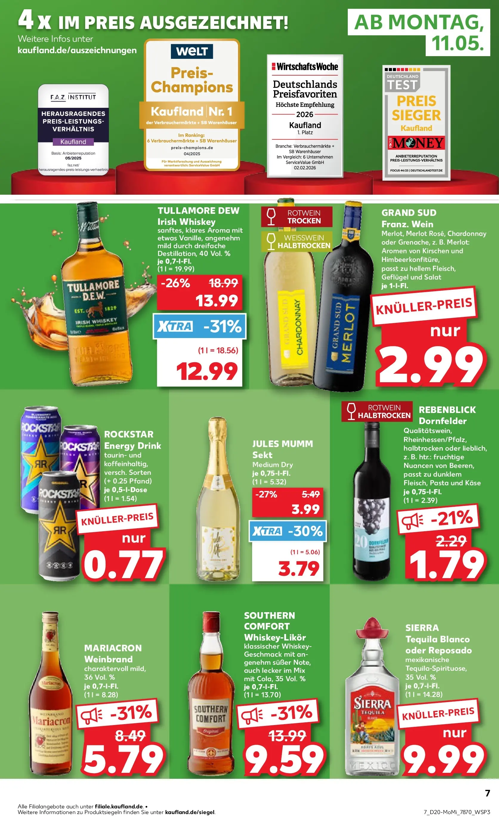 Prospekt Kaufland ab 10.05.2026 » Angebote Online zum Blättern | Seite: 7 | Produkte: Weißwein, Sekt, Tequila, Grand sud