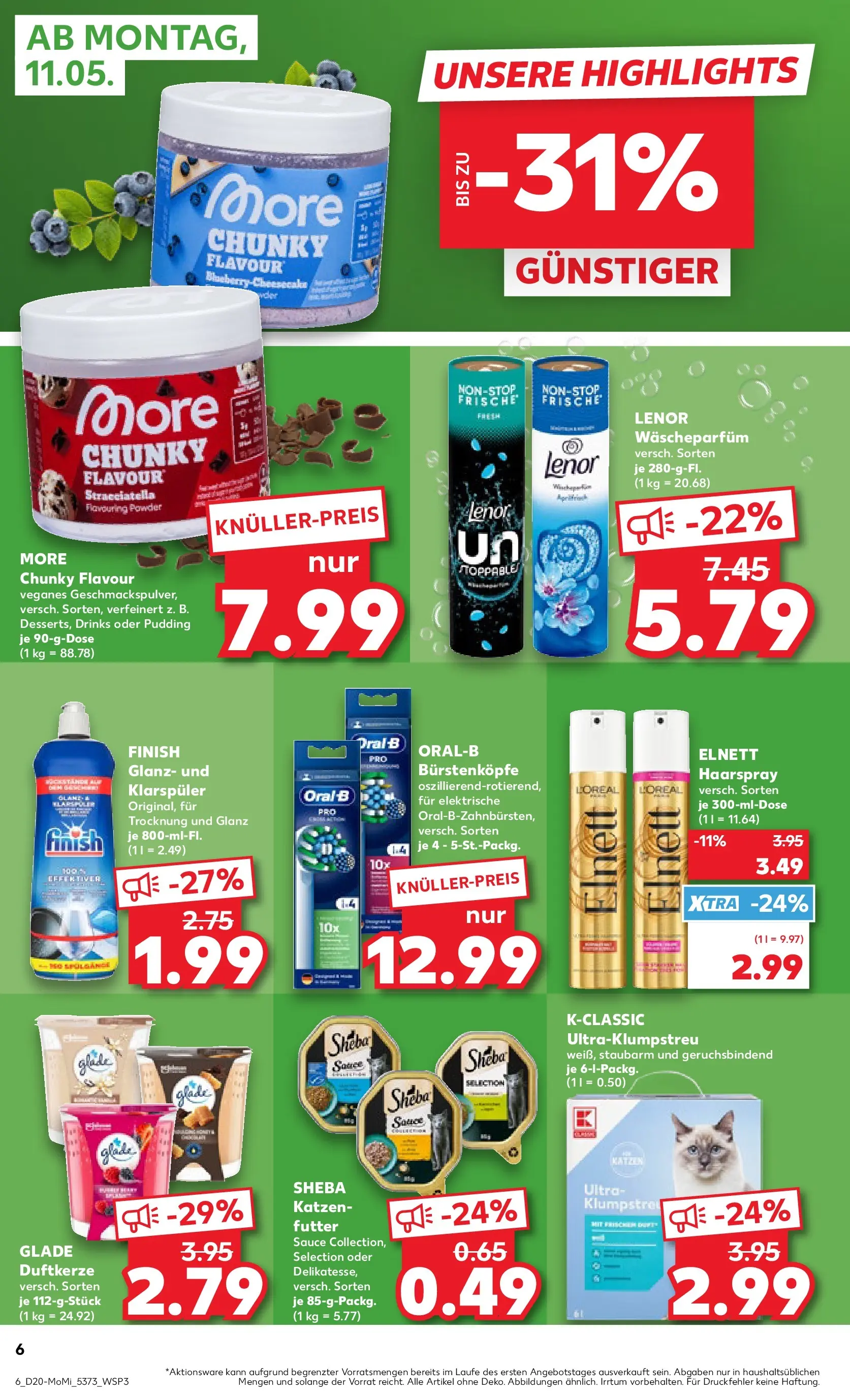 Prospekt Kaufland ab 10.05.2026 » Angebote Online zum Blättern | Seite: 6 | Produkte: Sheba, Katzenfutter, Finish, Haarspray