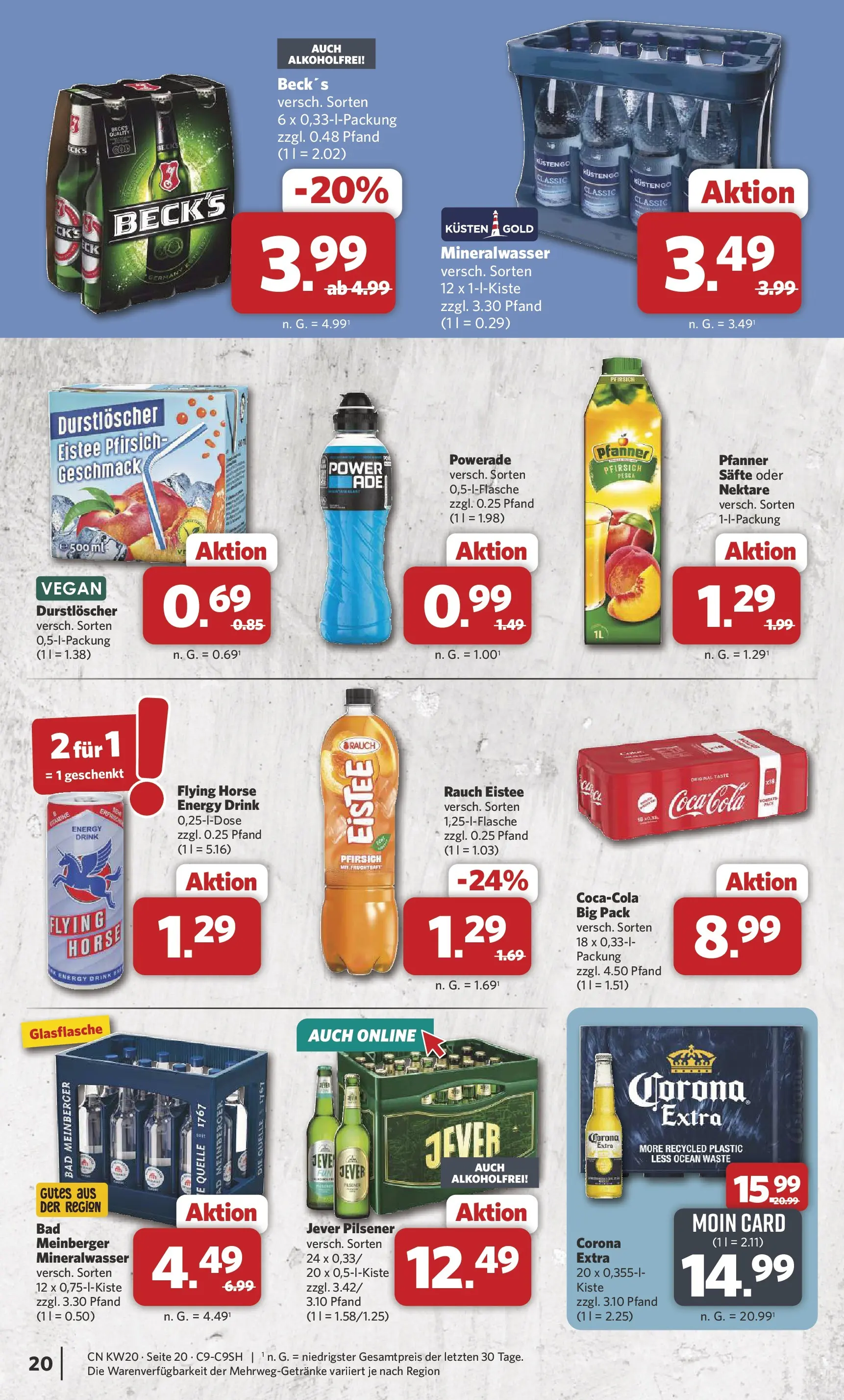 Combi Prospekt Detmold (ab 11.05.2026) zum Blättern | Seite: 21 | Produkte: Mineralwasser, Powerade, Pfirsich, Fruchtsaft