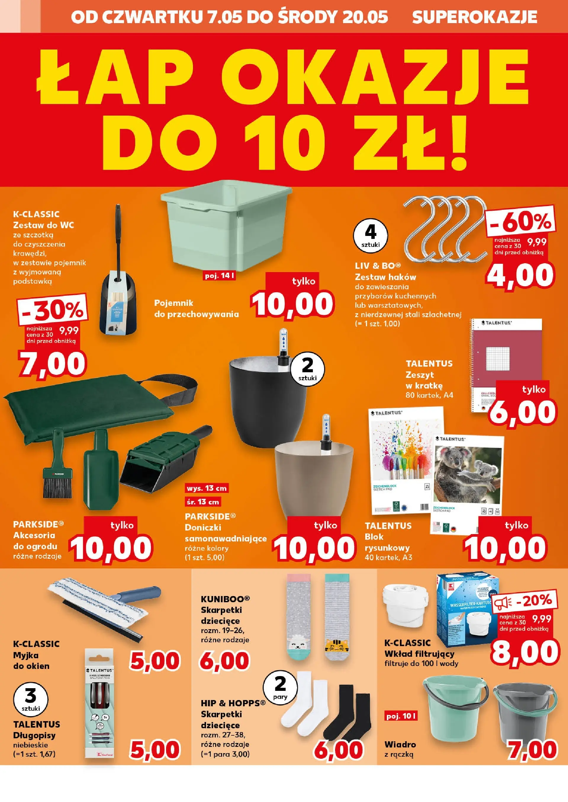 Kaufland gazetka - Złap Okazje od 07.05.2026 - od jutra PDF | Strona: 12 | Produkty: Skarpetki, Zeszyt, Doniczki, Szczotka