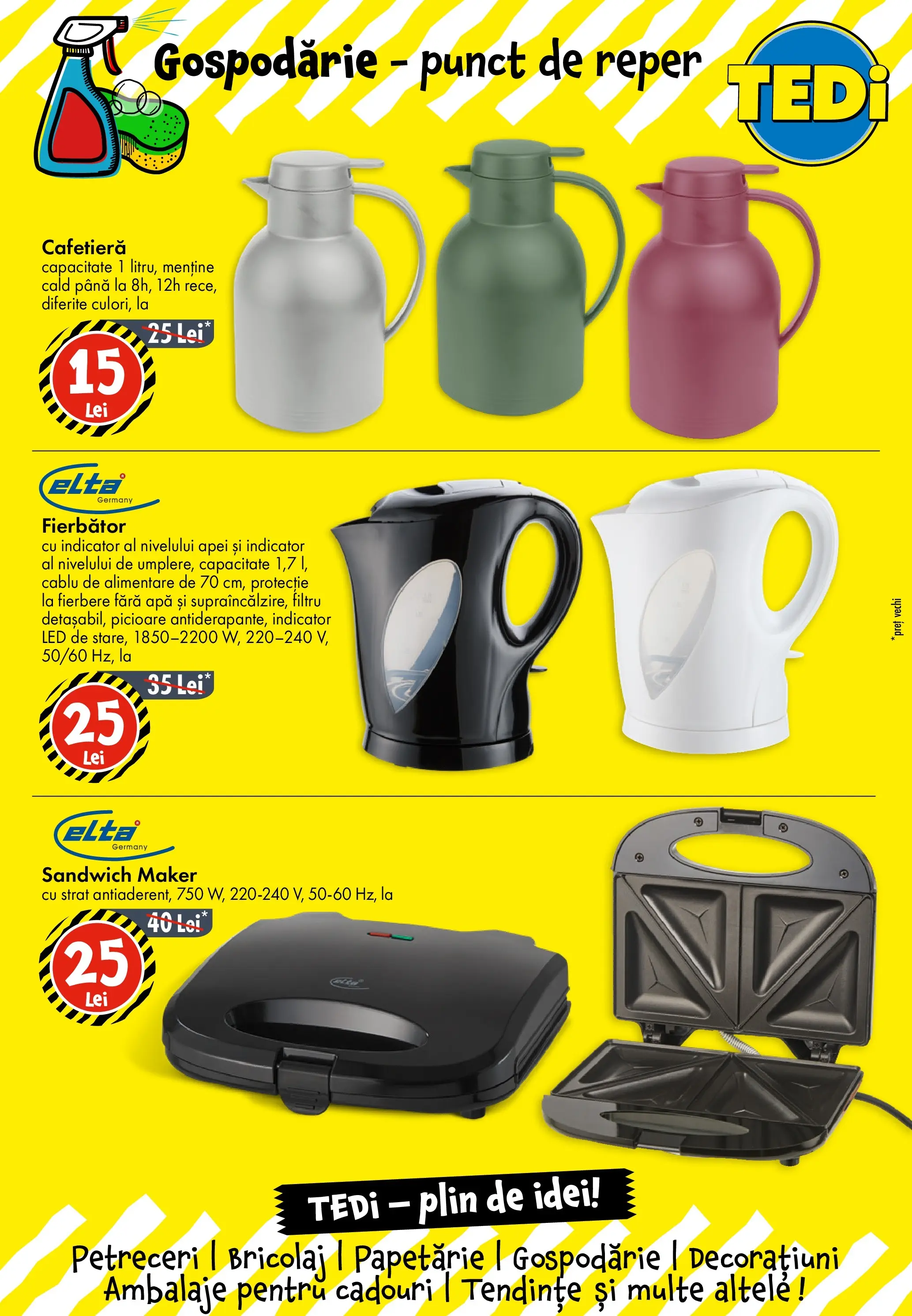 TEDi - Catalog TEDi până în data de 16.05.2026 - Oferta 09.05.2026 - 16.05.2026 | Pagină: 13 | Produse: Cablu, Cafetieră, Babak, Apă