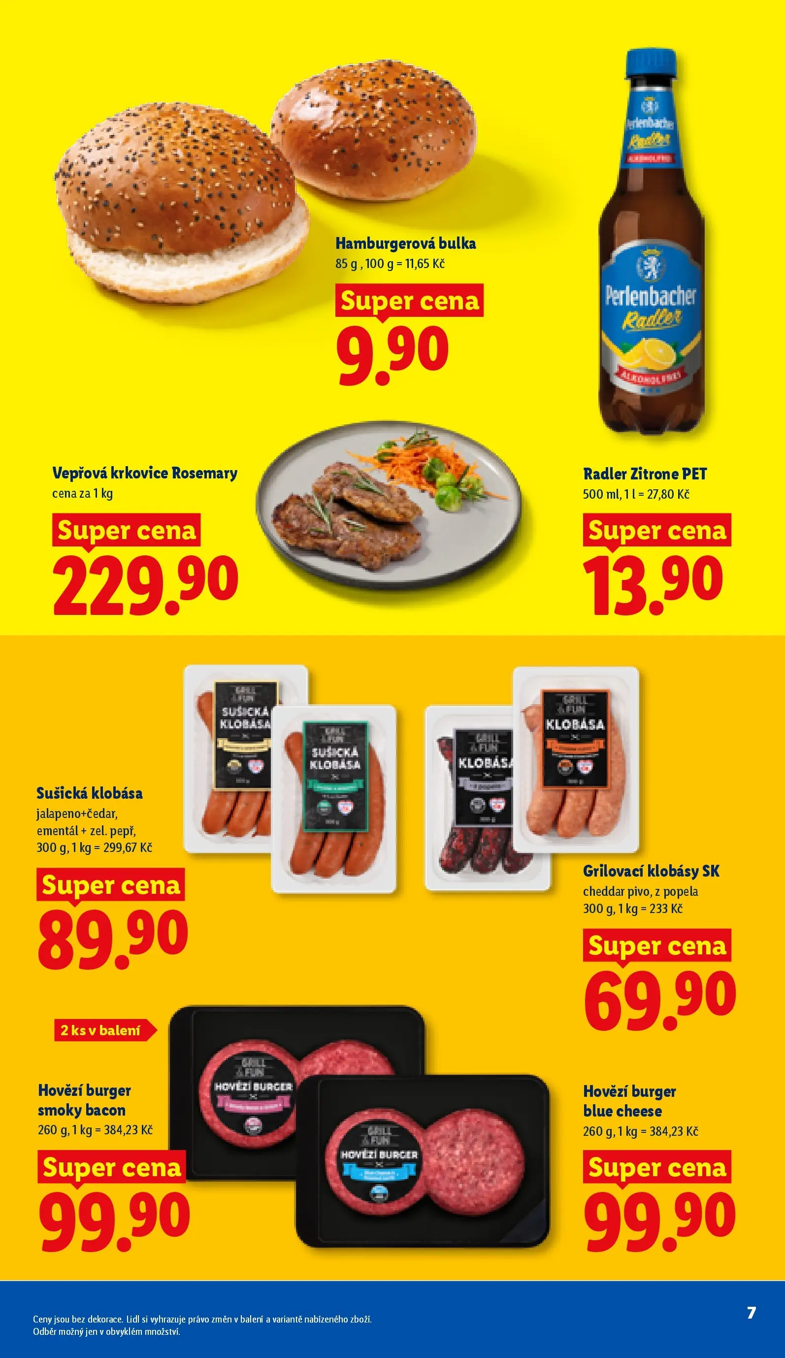 Lidl leták od 04.05.2026 - Nový akční leták | Strana: 7 | Produkty: Hovězí, Radler, Hamburgerová bulka, Krkovice