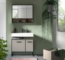 Badezimmer Bagno 2-teilig Kaschmir/Schwarz