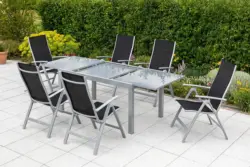 Gartentisch ausziehbar Ambia Garden Metall/Glas L: 200 cm