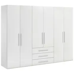Dreht&uuml;renschrank in Wei&szlig;, Wei&szlig; Hochglanz