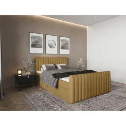 Boxbett 140/200 cm in Senfgelb