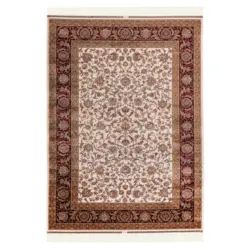 Webteppich 160/230 cm My Babylon of Obsession Creme, Hellbraun, Kirschrot