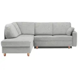 Ecksofa in Mikrovelours Naturfarben 208/227 cm