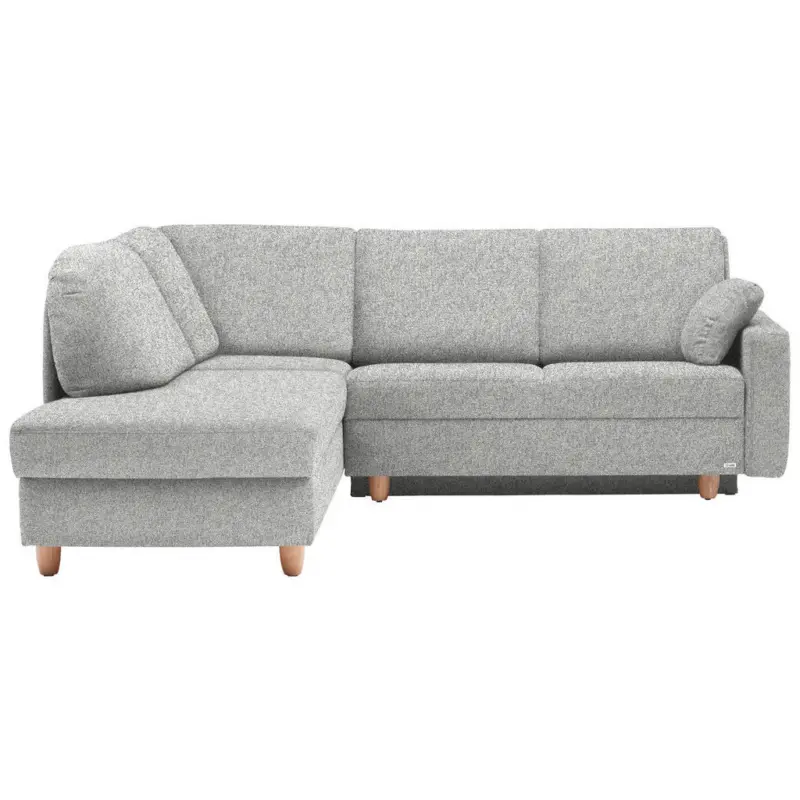 Ecksofa in Mikrovelours Naturfarben 208/227 cm
