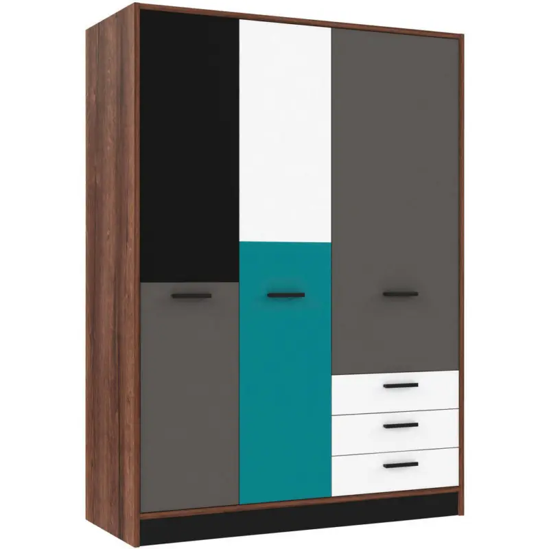 Kleiderschrank 144/200/60 cm 3-t&uuml;rig