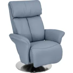 Relaxsessel in Leder Hellblau