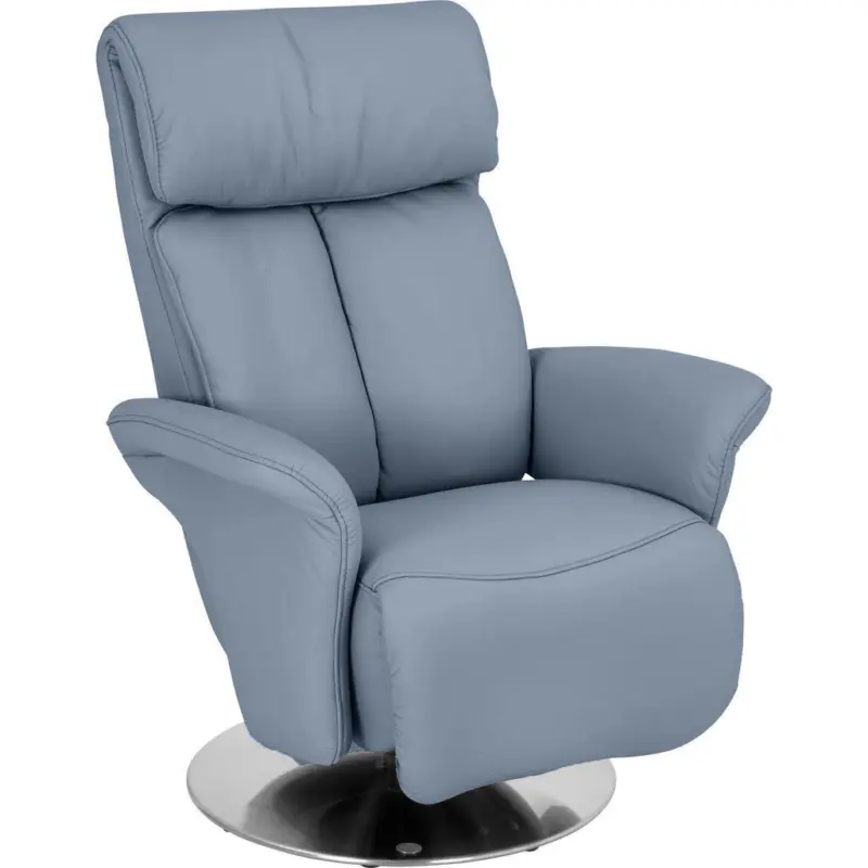 Relaxsessel in Leder Hellblau
