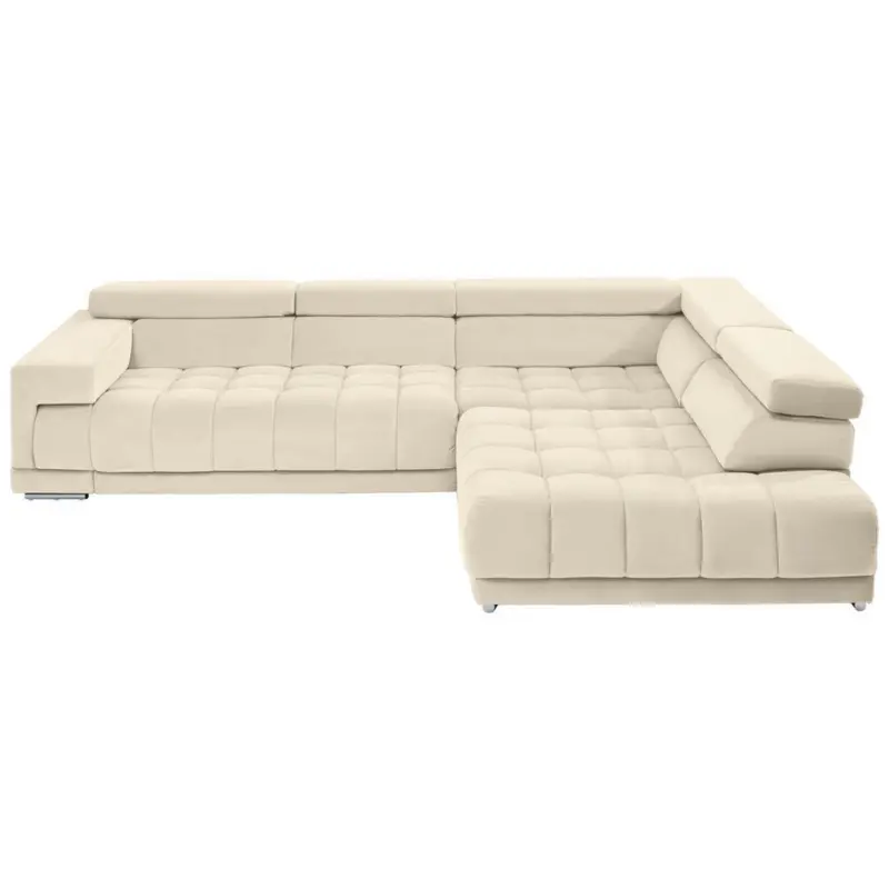 Ecksofa in Mikrofaser Naturfarben, Beige 326/222 cm