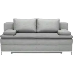 Boxspringsofa Centa in Flachgewebe Hellgrau Modern