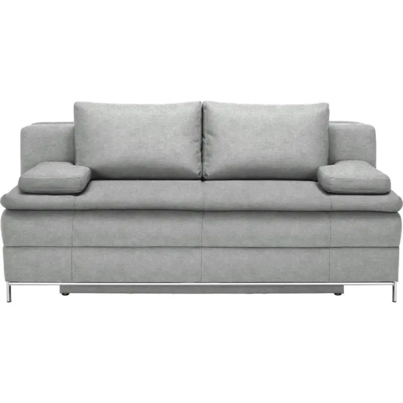 Boxspringsofa Centa in Flachgewebe Hellgrau Modern