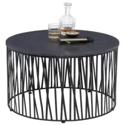 Couchtisch in Metall, Stein 76/76/45 cm