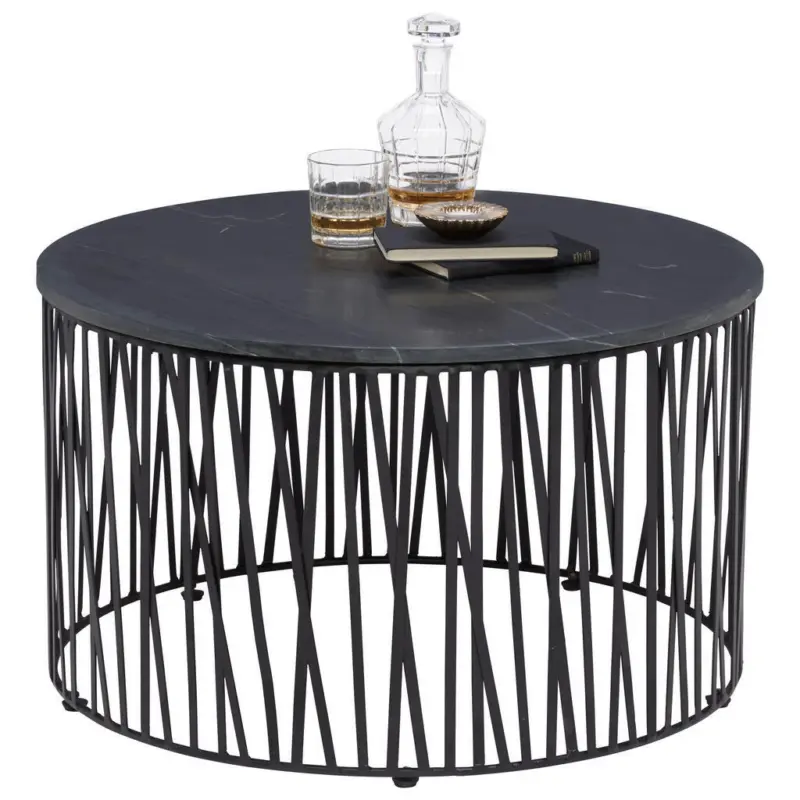 Couchtisch in Metall, Stein 76/76/45 cm