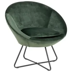 Sessel in Velours Dunkelgr&uuml;n