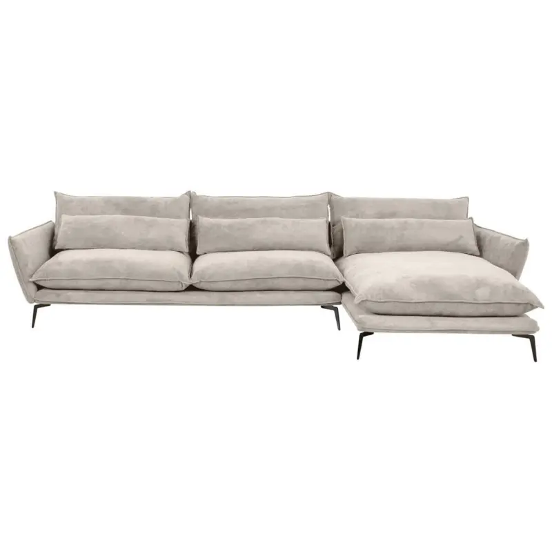Ecksofa in Webstoff Beige 338/165 cm