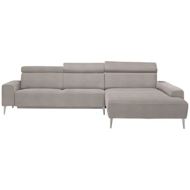 Ecksofa in Webstoff Naturfarben 308/205 cm
