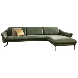 Ecksofa in Echtleder Gr&uuml;n 330/204 cm