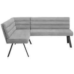 Eckbank 140/175 cm in Grau, Schwarz