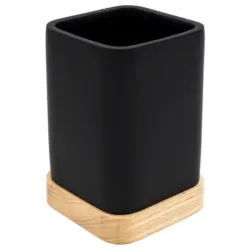 Zahnputzbecher Holz, Kunststoff