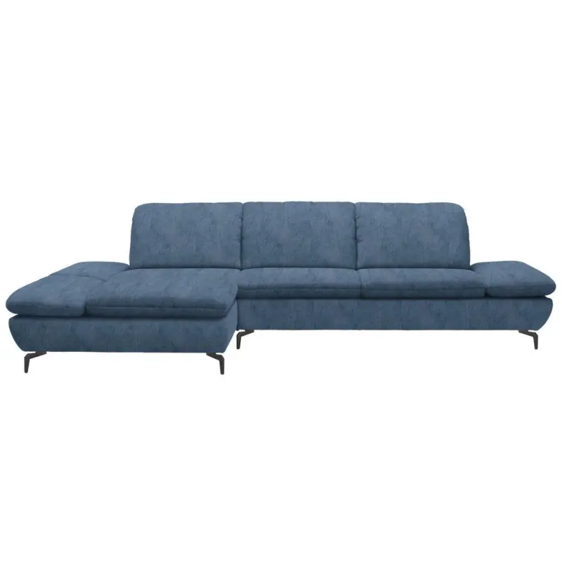 Ecksofa in Flachgewebe Blau 200/315 cm