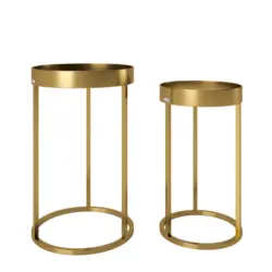Beistelltischset in Metall 39/39/63 cm