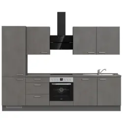 K&uuml;chenleerblock 300 cm in Schieferfarben