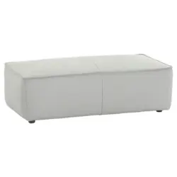 Hocker in Leder Grau