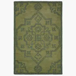 Wollteppich 200/290 cm Gr&uuml;n