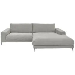 Ecksofa in Feincord Hellgrau 293/207 cm