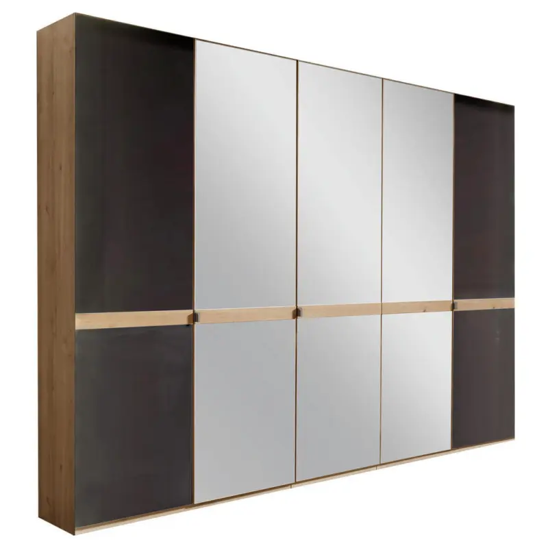 Dreht&uuml;renschrank in Graphitfarben, Eichefarben