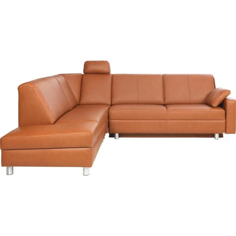 Ecksofa in Echtleder Braun 217/268 cm