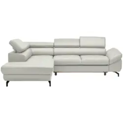 Ecksofa in Echtleder Wei&szlig; 220/270 cm
