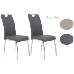 Stuhl-Set 2 St&uuml;ck mit Griff Lederlook