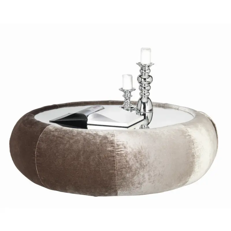 Couchtisch in Glas, Textil, Holzwerkstoff 110/110/40 cm