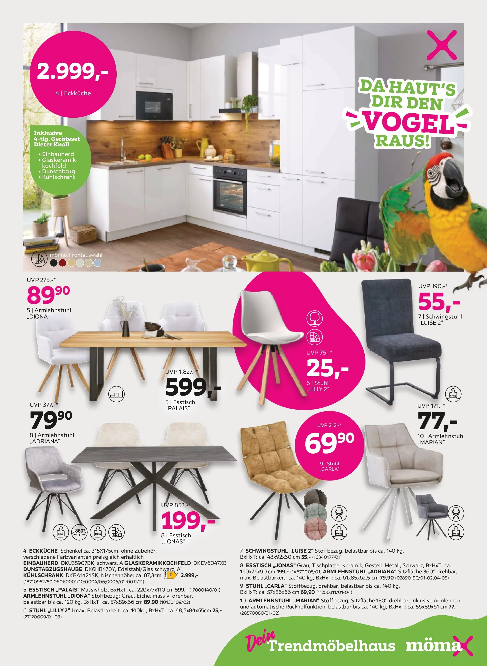 Mömax - mömax: aktuelle Angebote von 25.05.2026 - Aktuelle Angebote | Seite: 15 | Produkte: Kühlschrank, Kochfeld, Stuhl