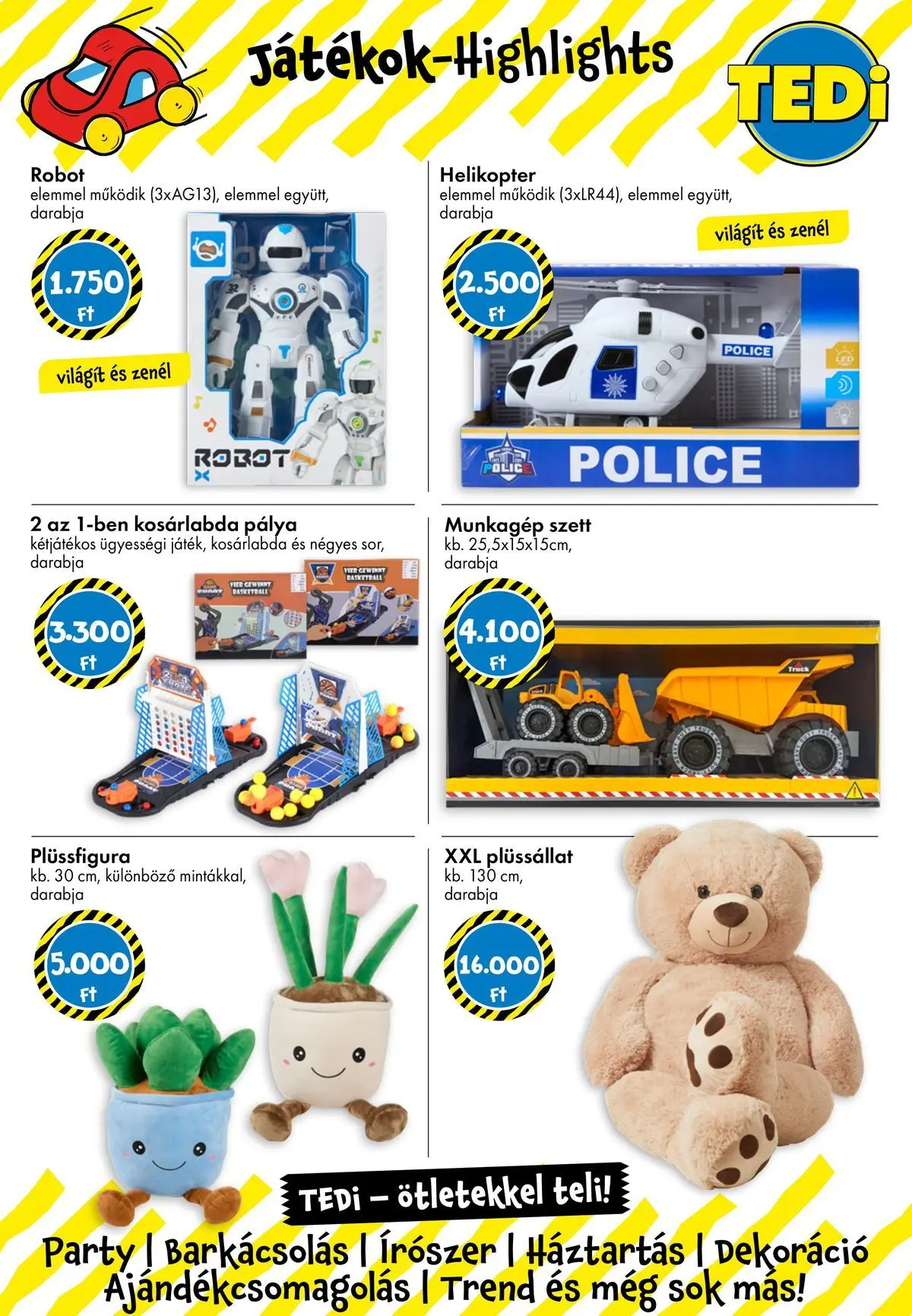 TEDi akciós újság Új nyitás Szolnok - 2026.05.15. -tól/töl > akció, lapozható szórólap 🛍️ | Oldal: 6 | Termékek: Robot, Dekoráció
