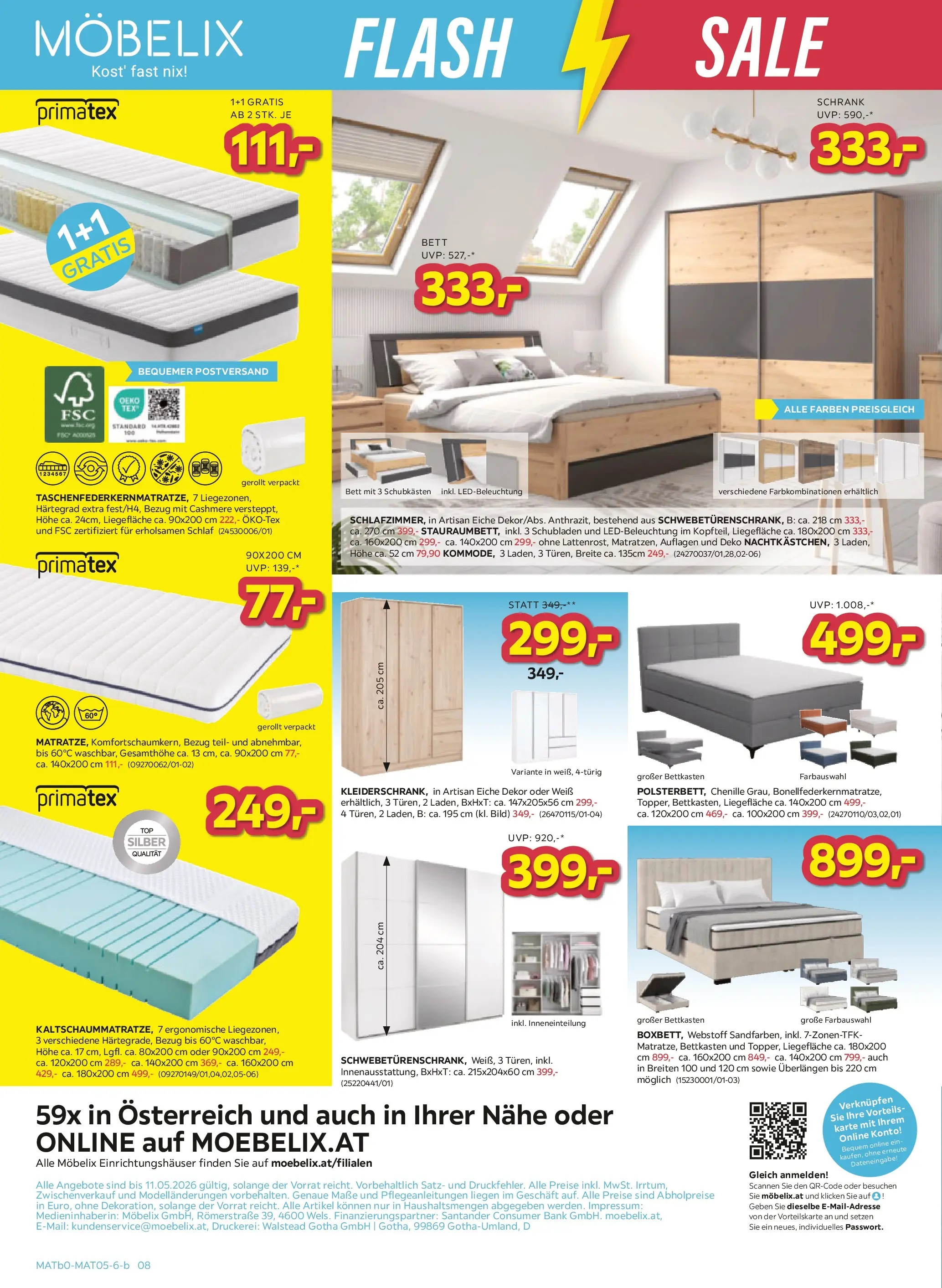 Möbelix - Flash Sale von 04.05.2026 - Aktuelle Angebote | Seite: 8 | Produkte: Bett, Schrank