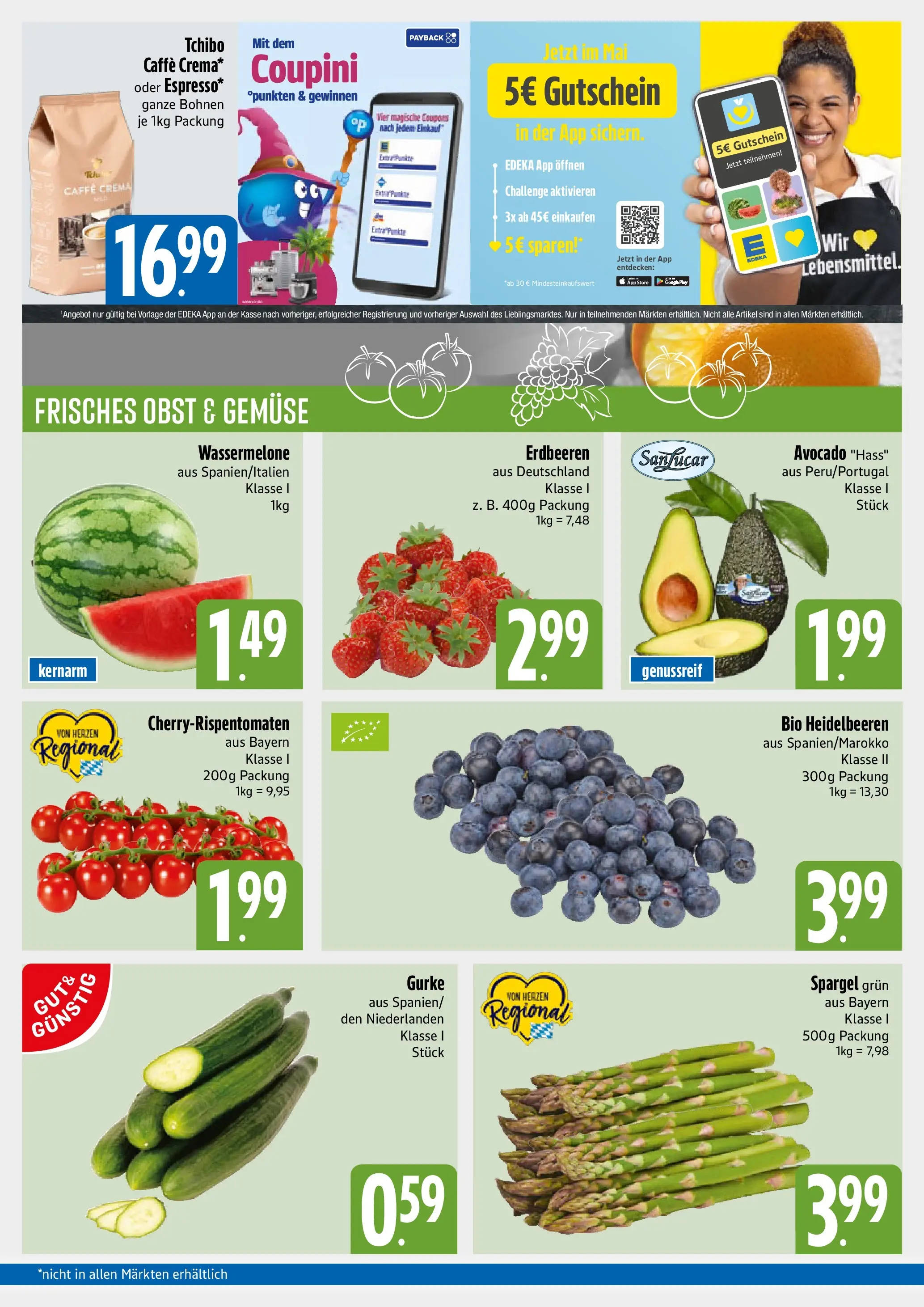 Angebote - E xpress: Wochenangebote (ab 10.05.2026) zum Blättern | Seite: 3 | Produkte: Heidelbeeren, Gemüse, Wassermelone, Erdbeeren