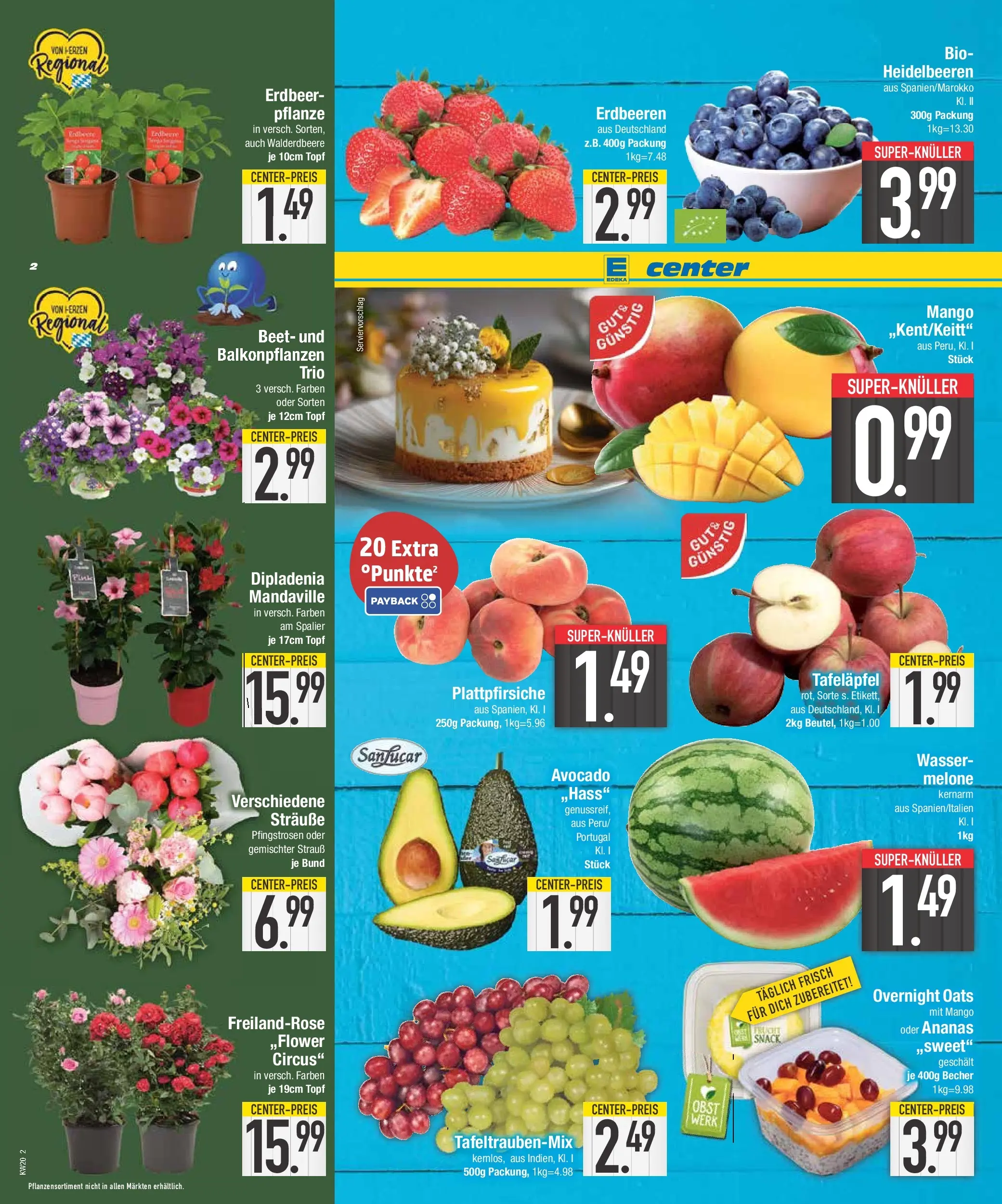 E center Prospekt Bad Reichenhall	 (ab 10.05.2026) zum Blättern | Seite: 2 | Produkte: Ananas, Heidelbeeren, Mango, Melone