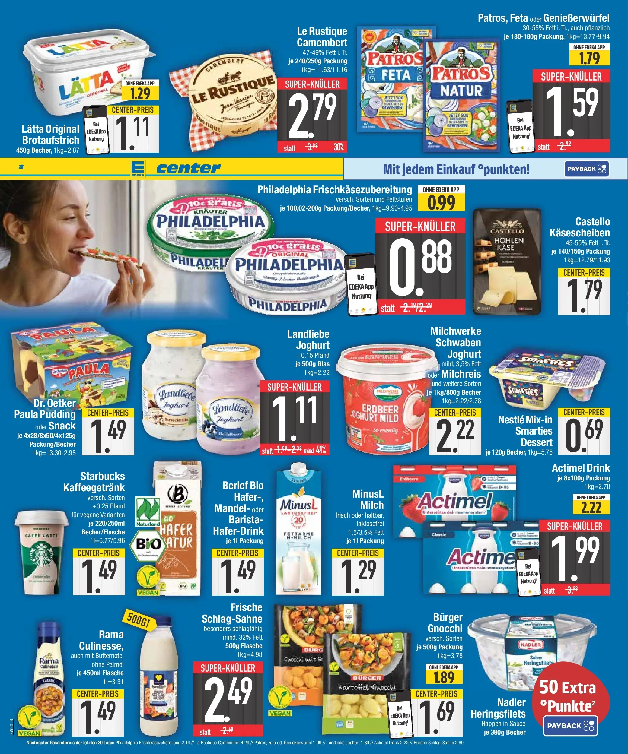 E center Prospekt Bad Reichenhall	 (ab 10.05.2026) zum Blättern | Seite: 8 | Produkte: Joghurt, Smarties, Burger, Patros