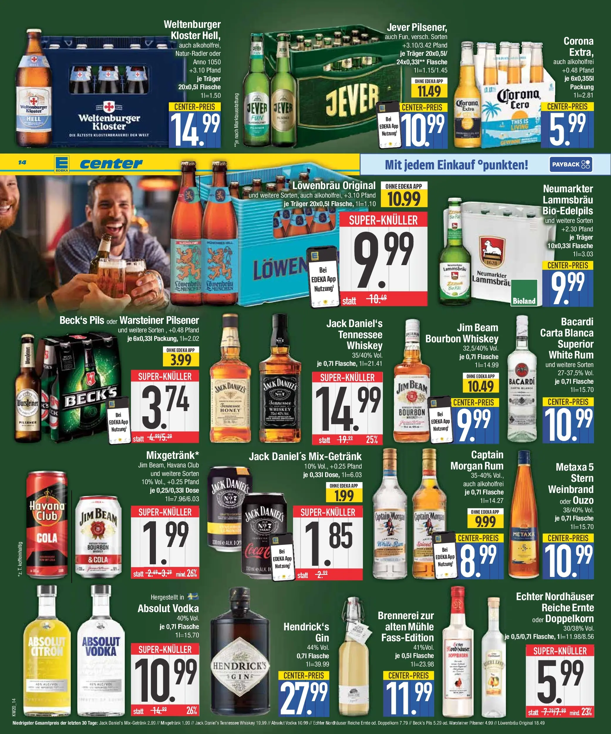 E center Prospekt Bad Reichenhall	 (ab 10.05.2026) zum Blättern | Seite: 14 | Produkte: Jim beam, Mühle, Captain morgan, Whiskey