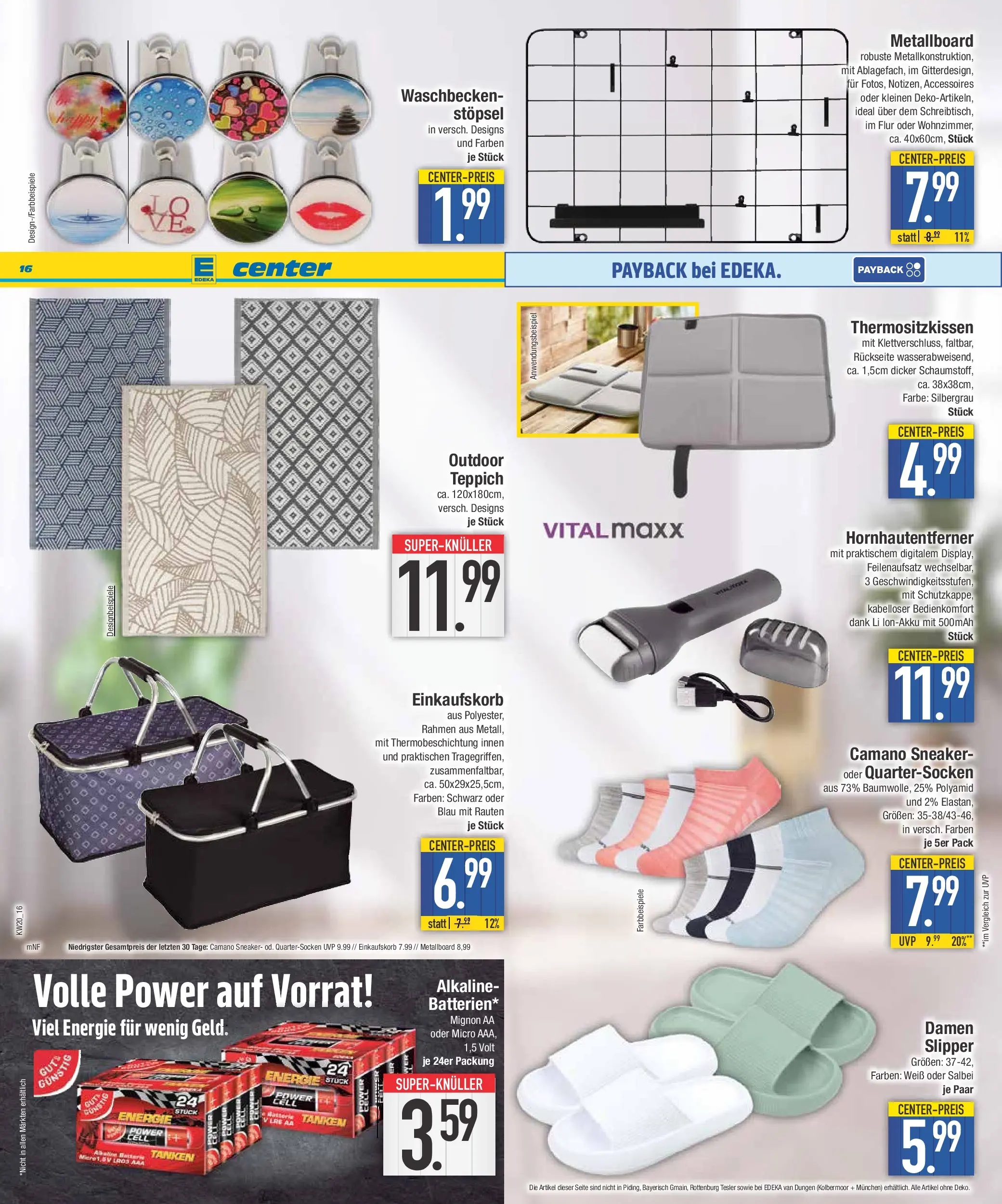 E center Prospekt Bad Reichenhall	 (ab 10.05.2026) zum Blättern | Seite: 16 | Produkte: Waschbecken, Batterie, Teppich, TV