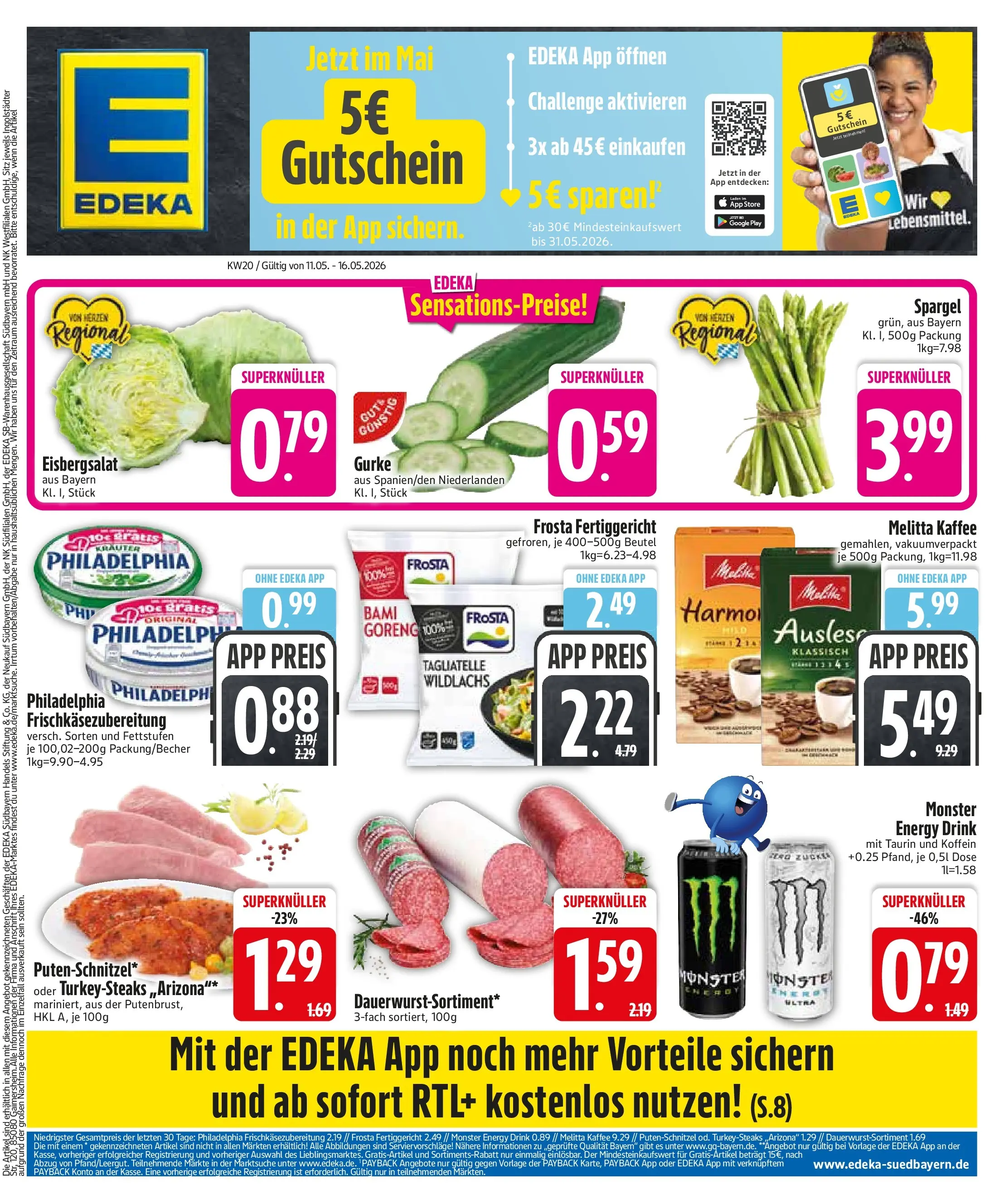 Edeka prospekt Neusäß-Steppach	 (ab 10.05.2026) » Angebote Online | Seite: 3 | Produkte: Energy, Philadelphia, Eisbergsalat, Frosta