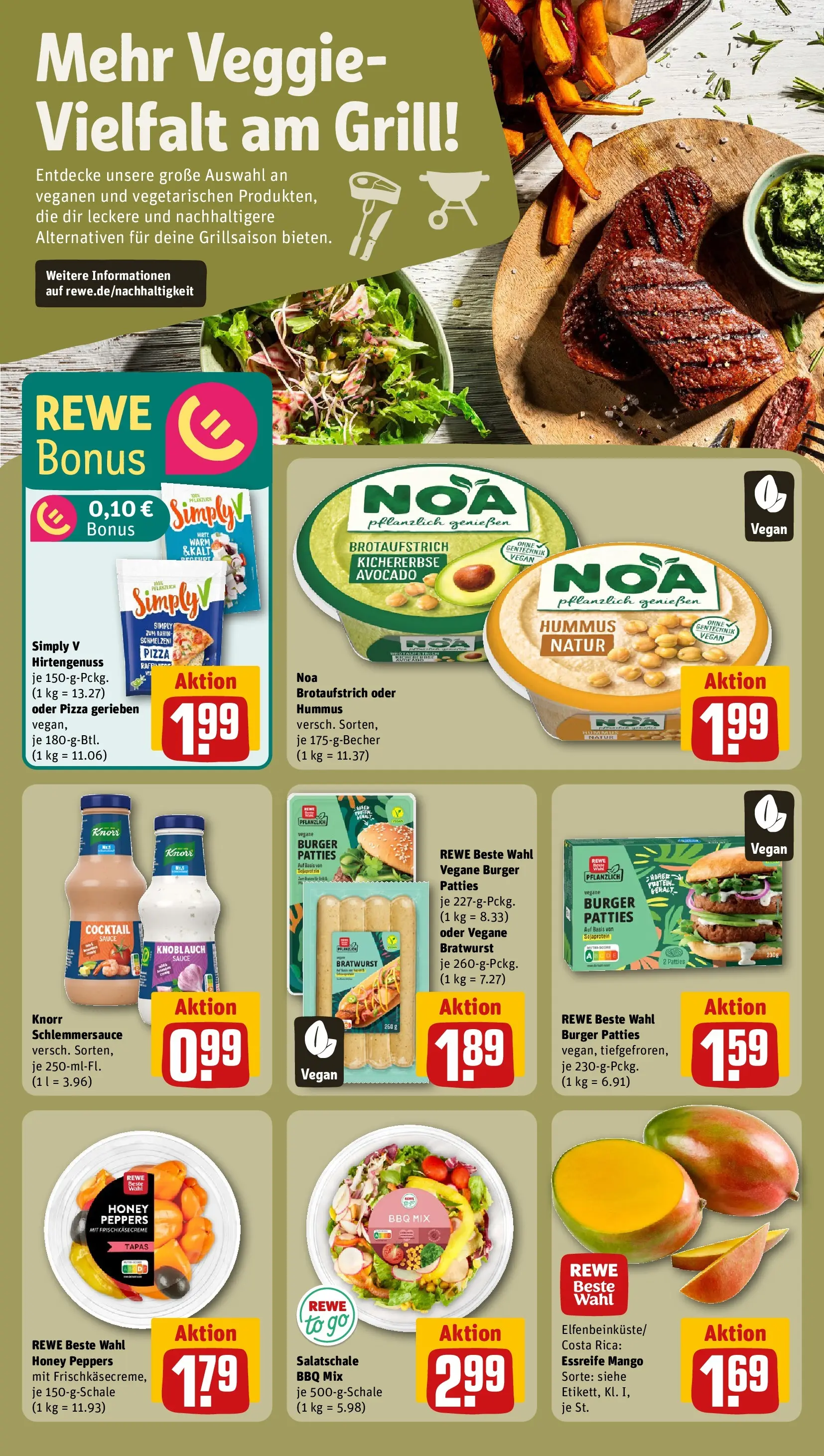 REWE Prospekt ab 10.05.2026 zum Blättern » Angebote | Seite: 21 | Produkte: Bratwurst, Knorr, Avocado, Mango