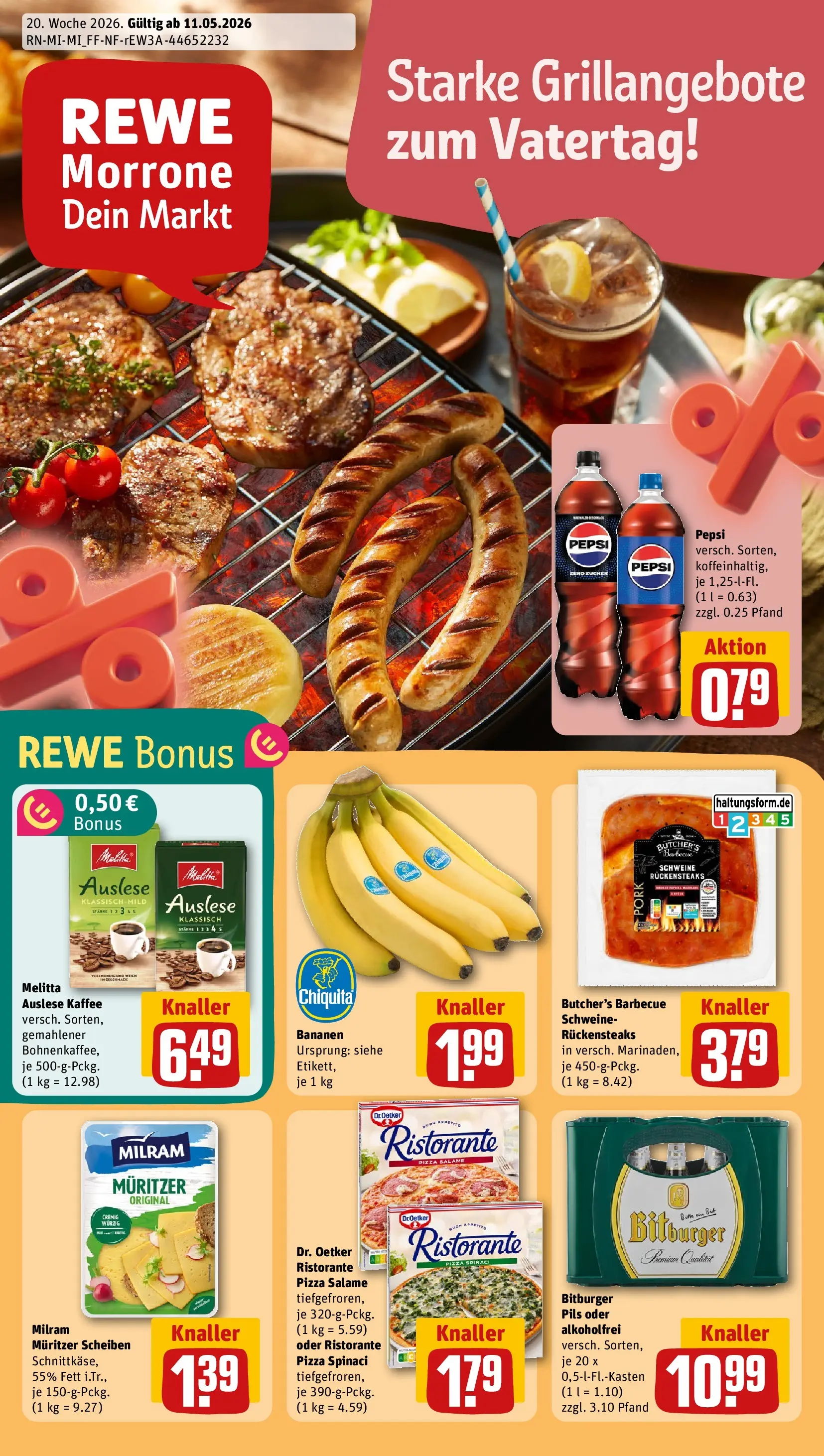 REWE Prospekt ab 10.05.2026 zum Blättern » Angebote | Seite: 1 | Produkte: Ristorante, Melitta, Kaffee, Pizza