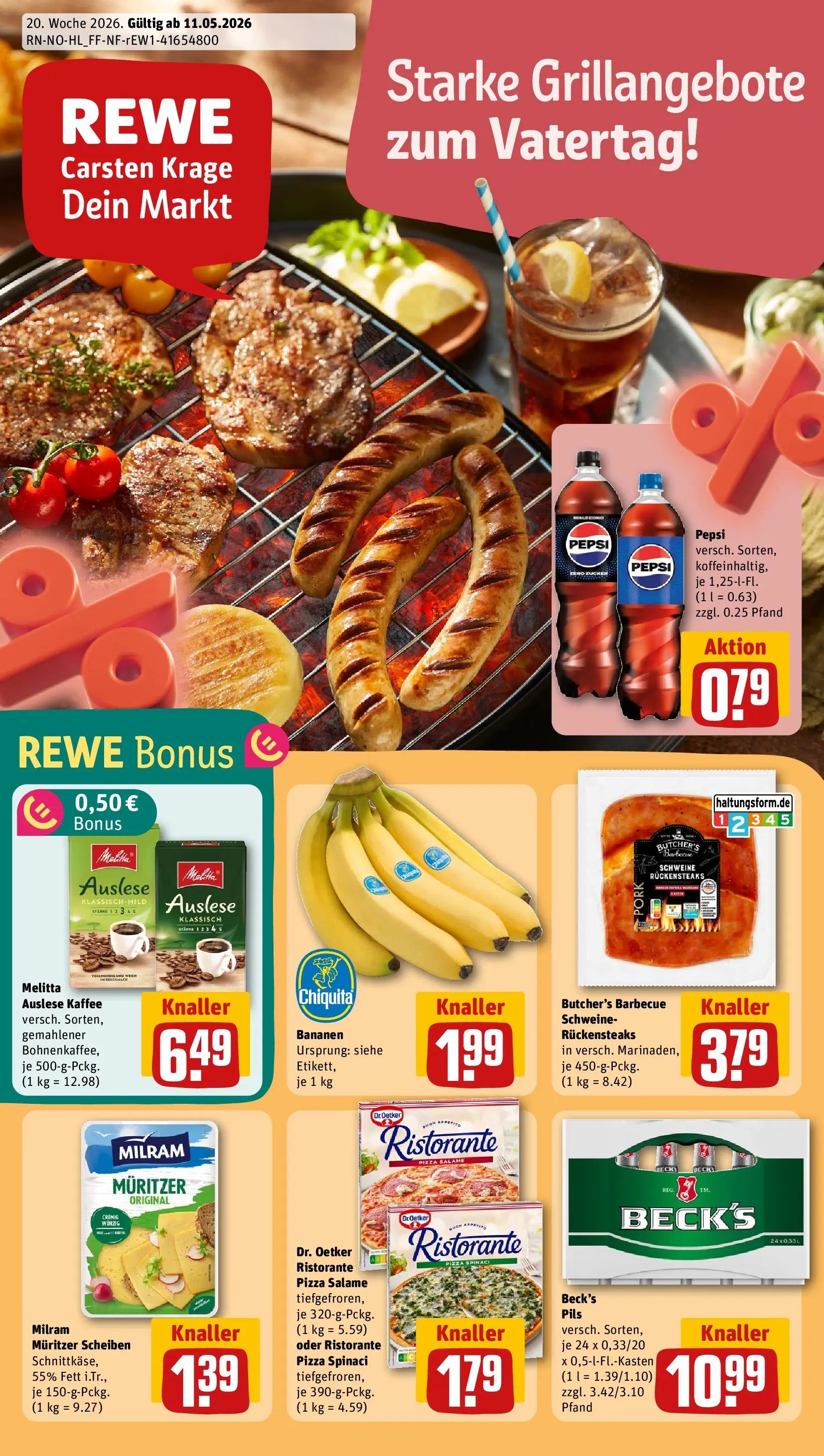 REWE Prospekt ab 10.05.2026 zum Blättern » Angebote | Seite: 1 | Produkte: Ristorante, Melitta, Kaffee, Pizza
